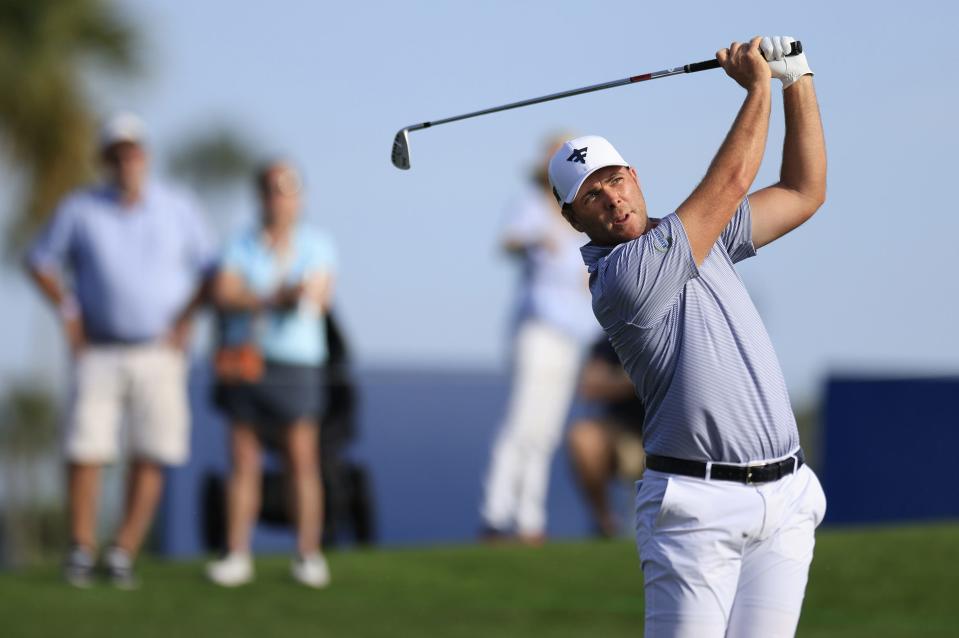 Luke List, playing a shot during the 2024 Players Championship, made a long birdie putt on the first playoff hole to win the Sanderson Farms Championship in 2023.