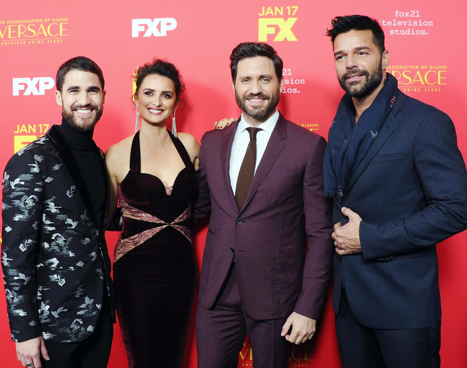 Darren Criss, Penelope Cruz, Edgar Ramirez, and Ricky Martin