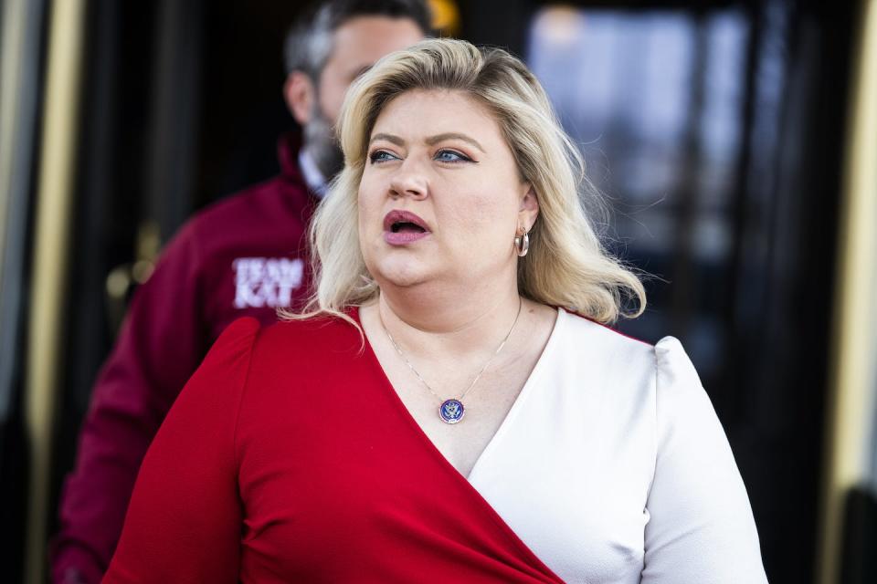 Republican Rep. Kat Cammack says the Holman rule is needed because ‘unelected bureaucrats, the true, real swamp creatures here in D.C.,’ have ‘run roughshod over the American people.’ <a href="https://www.gettyimages.com/detail/news-photo/rep-kat-cammack-r-fla-leaves-a-meeting-of-the-house-news-photo/1247560662?phrase=kat%20cammack&adppopup=true" rel="nofollow noopener" target="_blank" data-ylk="slk:Tom Williams/CQ-Roll Call, Inc via Getty Images;elm:context_link;itc:0;sec:content-canvas" class="link ">Tom Williams/CQ-Roll Call, Inc via Getty Images</a>