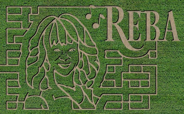 Orr Family Farm, Oklahoma City, has a corn maze depicting Reba McEntire. She is partnering with farms across the country to promote her new book.