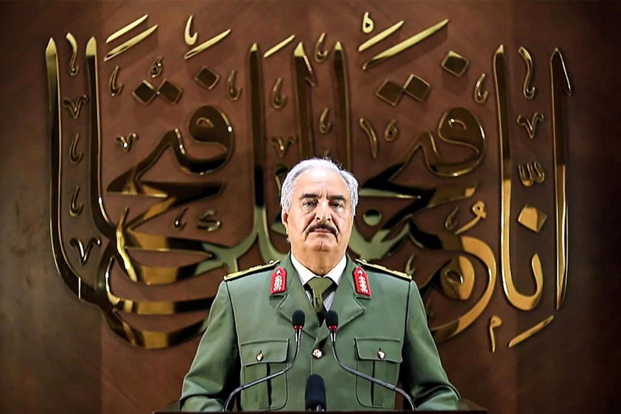 Military strongman Khalifa Haftar: LNA War Information Division/AFP