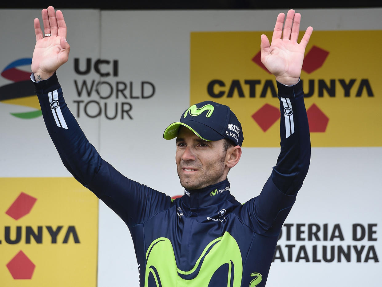 Valverde celebrates his victory on stage three: AFP/Getty