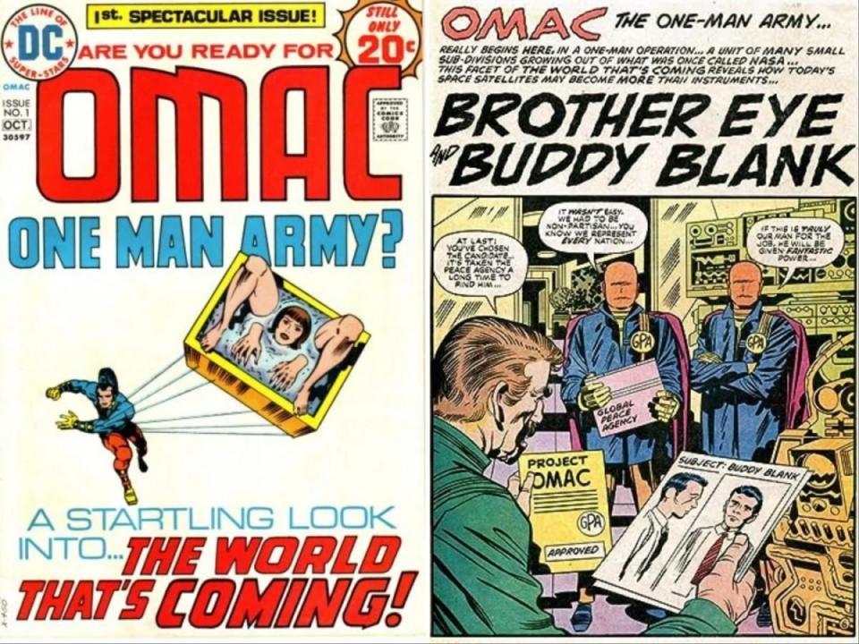 Jack Kirby's art from the first issue of OMAC in 1974. 