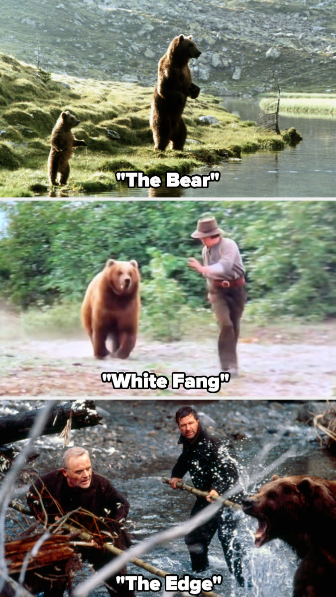 Bart the Bear in "The Bear," "White Fang," and "The Edge"