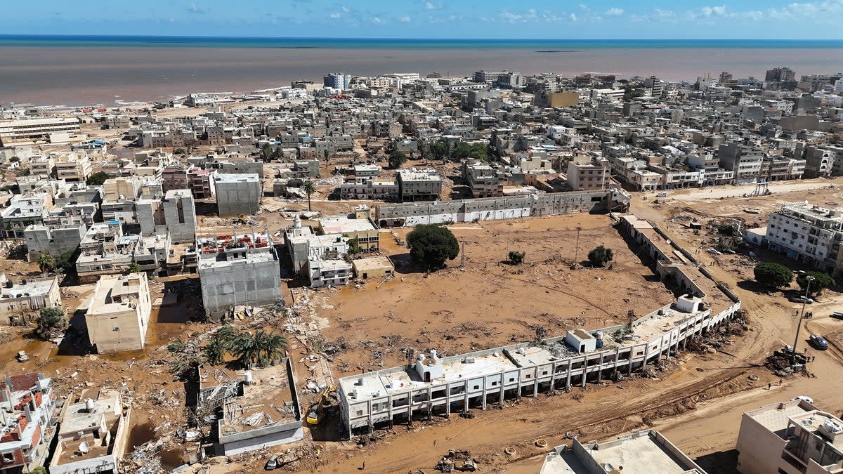 The flooded city of Derna (AP)