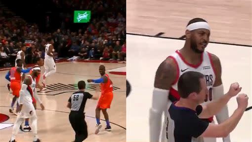 Chris Paul向裁判檢舉好兄弟Carmelo Anthony。（圖／翻攝自推特）