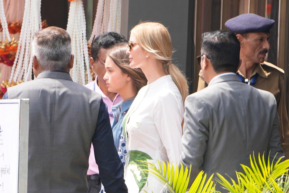 Ivanka Trump arrives for the Ambani wedding pre-party in Jamnagar, India.