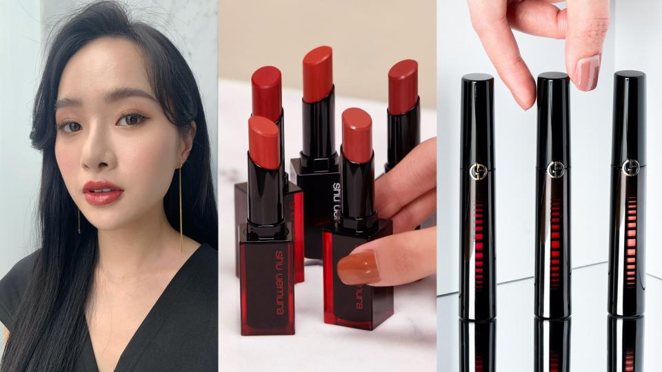 <p>▲盤點2020年度專櫃唇膏熱賣斷貨唇色。（圖／Bobbi Brown、植村秀、Giorgior Armani ）</p>
