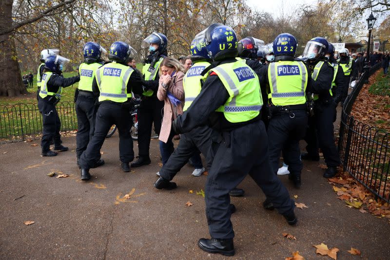 Anti lockdown protest in London