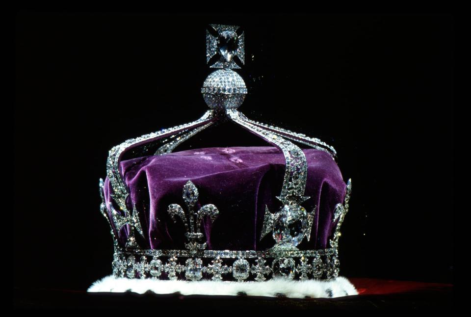 The Crown of Queen Elizabeth, The Queen Mother (1937) made of platinum and containing the famous Koh-i-noor diamond along with other gems - Tim Graham/Getty Images