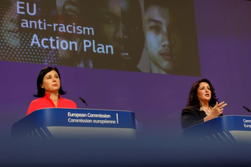 Media conference on EU anti-racism Action Plan at EC HQ in Brussels