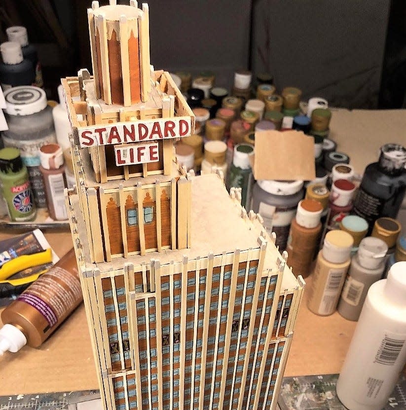 This is Lee Harper’s replication of Jackson’s historic 22-story Standard Life Building, known originally as the Tower Building when first constructed in 1929.