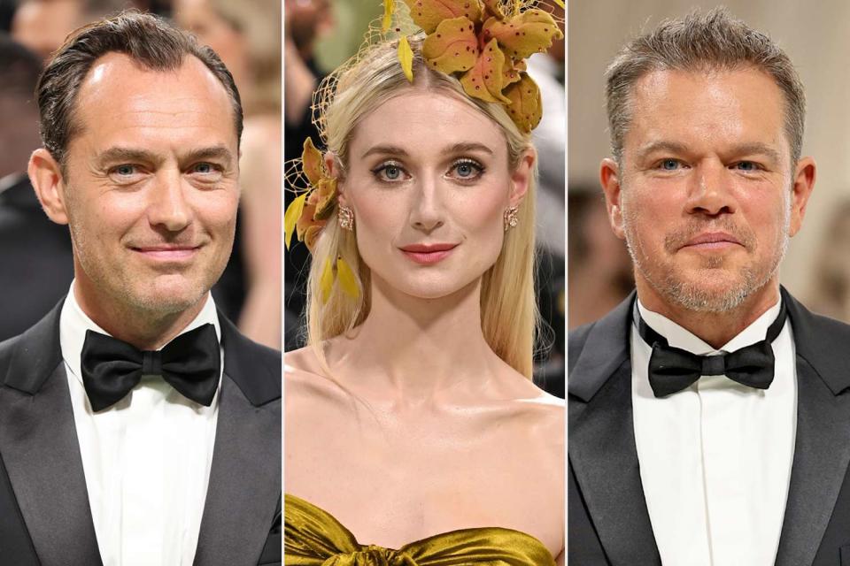 <p>Aliah Anderson/Getty; David Fisher/Shutterstock; Dimitrios Kambouris/Getty </p> Jude Law (left), Elizabeth Debicki and Matt Damon at the 2024 Met Gala