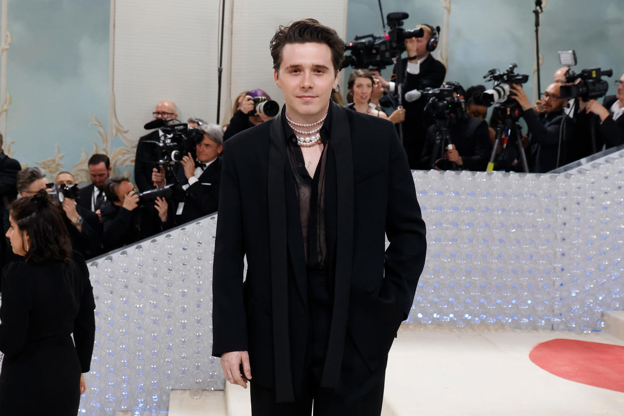 NEW YORK, NEW YORK - MAY 01: Brooklyn Beckham attends the 2023 Costume Institute Benefit celebrating 