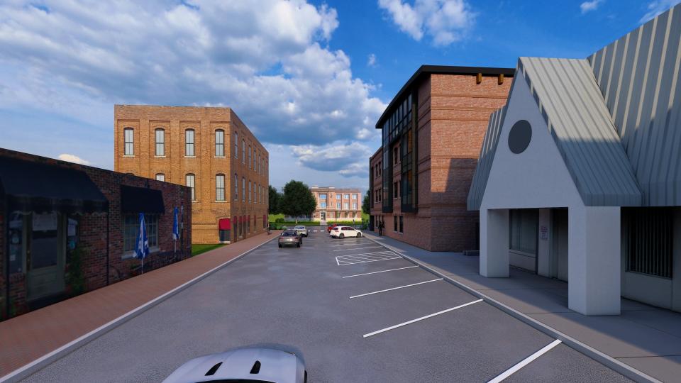 Renderings of the new development to be built at 101 W. Church St. in downtown Ozark. The proposal was approved by Ozark Board of Aldermen Monday, May 6, 2024.