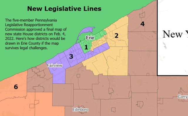 The five-member Pennsylvania Legislative Reapportionment Commission approved a final map of new state House districts on Feb. 4, 2022.