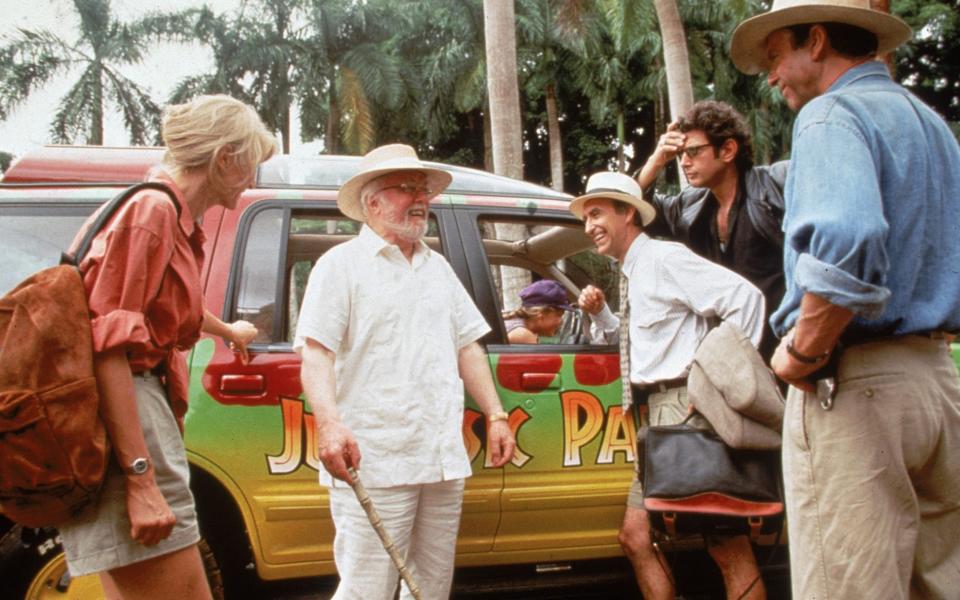 Richard Attenborough has everyone's attention in Jurassic Park - Getty