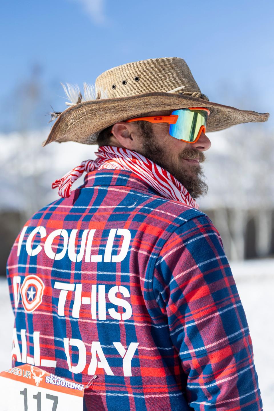 Scott Hoover poses for a portrait during the 2024 Utah Skijoring competition at the Wasatch County Event Complex in Heber City on Saturday, Feb. 17, 2024. | Marielle Scott, Deseret News