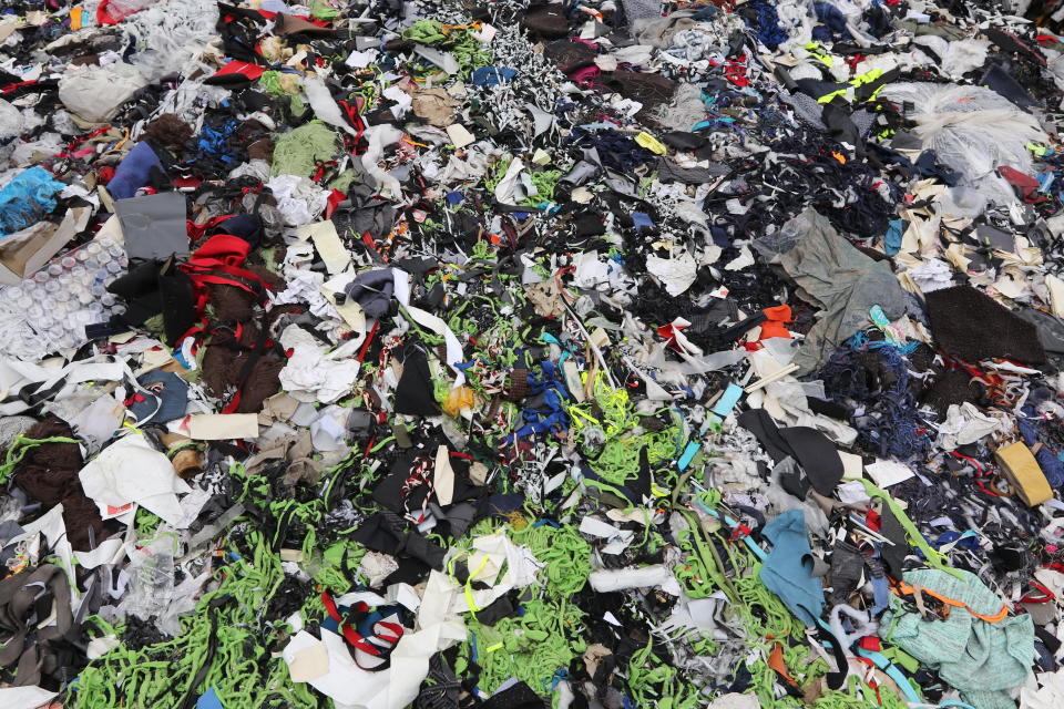 Garment factory waste at a dumping site in Dhaka, Bangladesh. (Photo: Palash Khan via Getty Images)