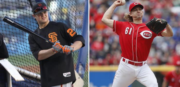 Christian Arroyo (left) and Bronson Arroyo have an interesting bond within their community and the game of baseball. (Getty Images) 