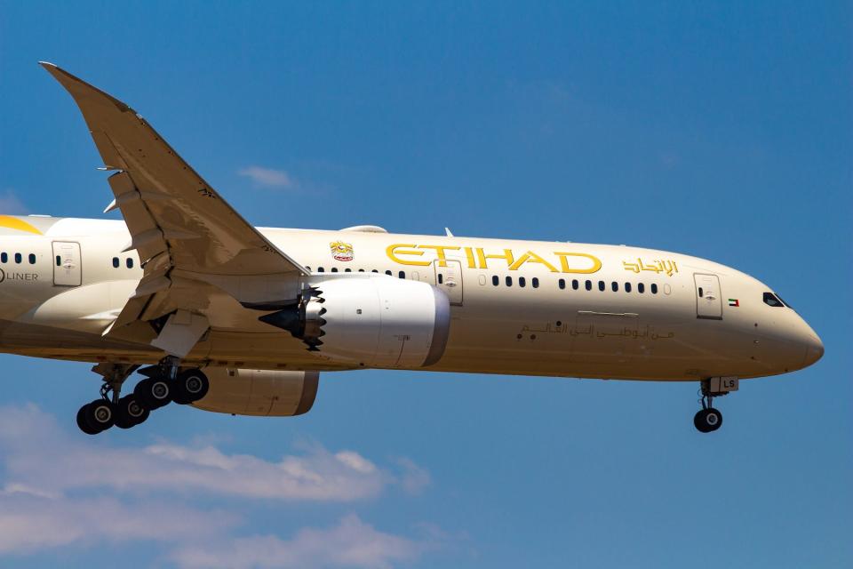 An Etihad Airways Boeing 787-9 Dreamliner aircraft in July 2019.