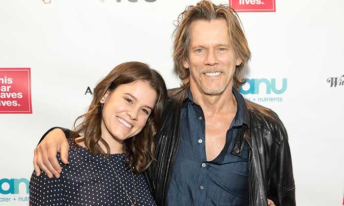 kevin bacon cuddles his daughter Sosie Bacon