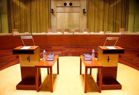 FILE PHOTO: The main courtroom of the European Court of Justice is pictured in Luxembourg January 26, 2017. REUTERS/Francois Lenoir/File Photo