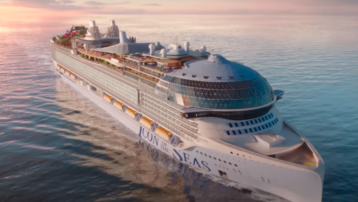 Icon of the Seas is longer than three and a half football pitches. (Royal Caribbean/YouTube)