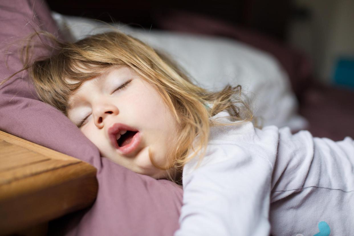 Young Girl Sleeping Mouth Open Snoring