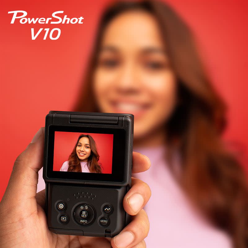 Canon PowerShot V10滿足創作者自拍短片、垂直拍攝、直播及即時串流的各種需求。（圖／品牌提供）