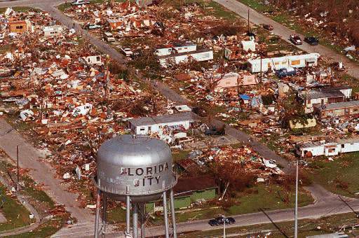 A neighborhood destroyed by Hurricane Andrew.(AP Photo)