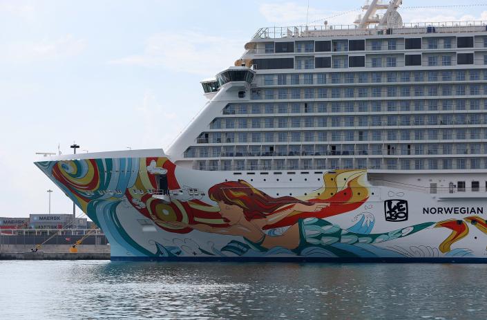 The Norwegian Gateway cruise ship is moored at PortMiami on January 07, 2022 in Miami, Florida.