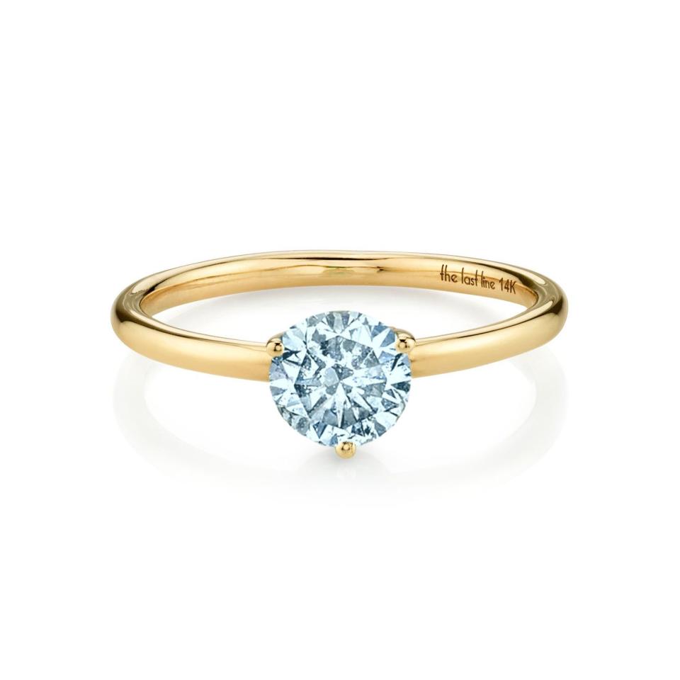 3) Aquamarine Large Solitaire Ring