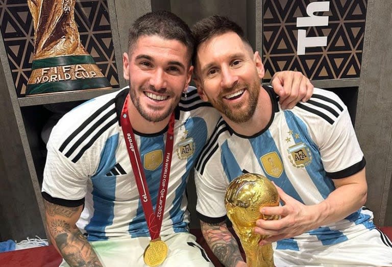 Rodrigo De Paul con Lionel Messi y la Copa del Mundo 2022