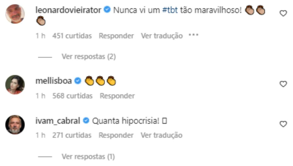 Atores repercutem coment&#xe1;rios homof&#xf3;bicos de Cassia Kis (Foto: Reprodu&#xe7;&#xe3;o/Instagram)