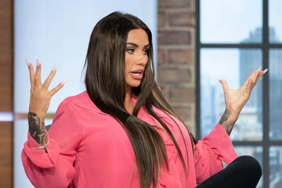 Katie Price during her appearance on Jeremy Vine on 5, recorded at ITN studios in central London. Picture date: Friday March 24, 2023.