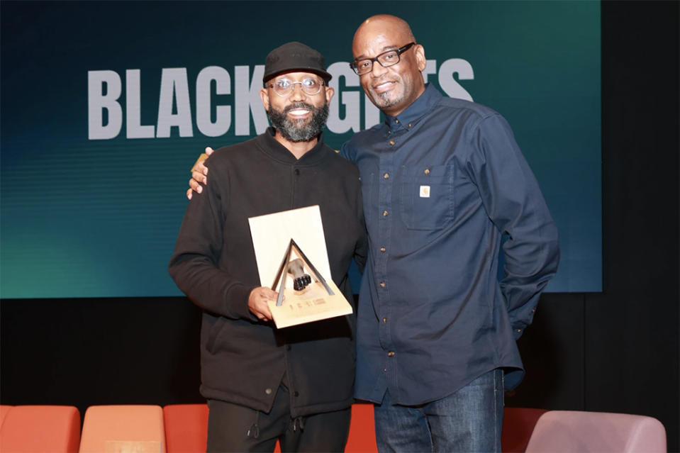Rick Williams (L) and D’Wayne Edwards at the 2022 National Black Footwear Forum. - Credit: Courtesy of Black Footwear Forum