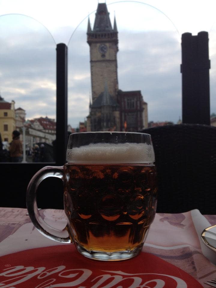 Mug of beer in Prague. (#NickInEurope)