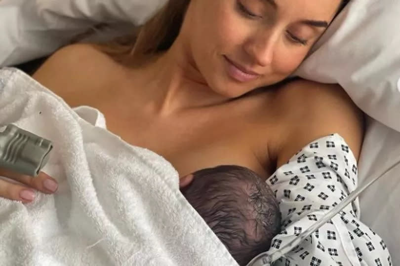 Emily with her baby girl shortly after she was born -Credit:Peter Andre Instagram