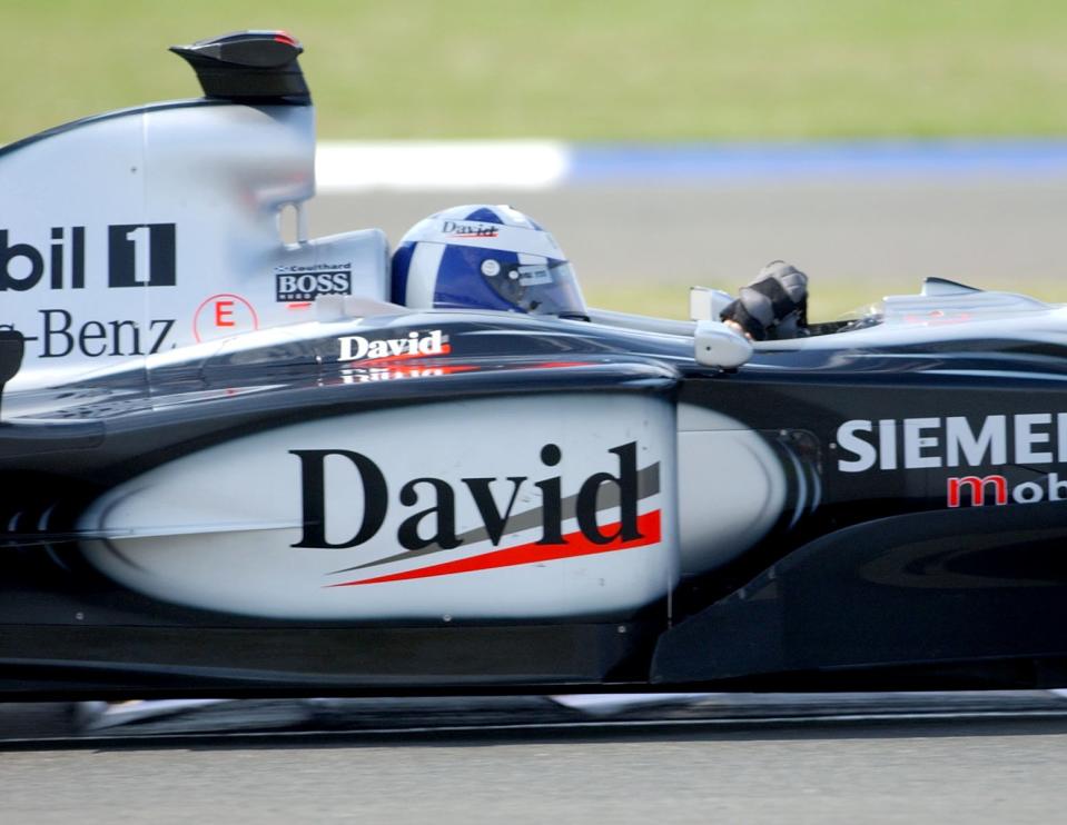 The flying Scotsman: David Coulthard driving for McLaren in the 2003 British Grand Prix, at Silverstone