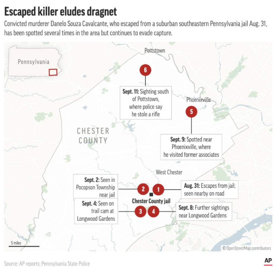 A convicted killer has been on the loose in southeastern Pennsylvania since he escaped from jail Aug. 31. (AP Digital Embed)