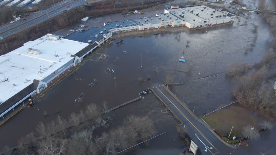 Flooding in Norwich, Connecticut, on Wednesday. - Courtesy Arnold Alina