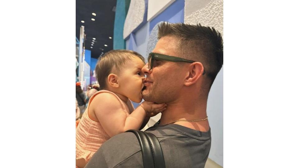 Strictly's Aljaz Skorjanec with his baby girl hugging