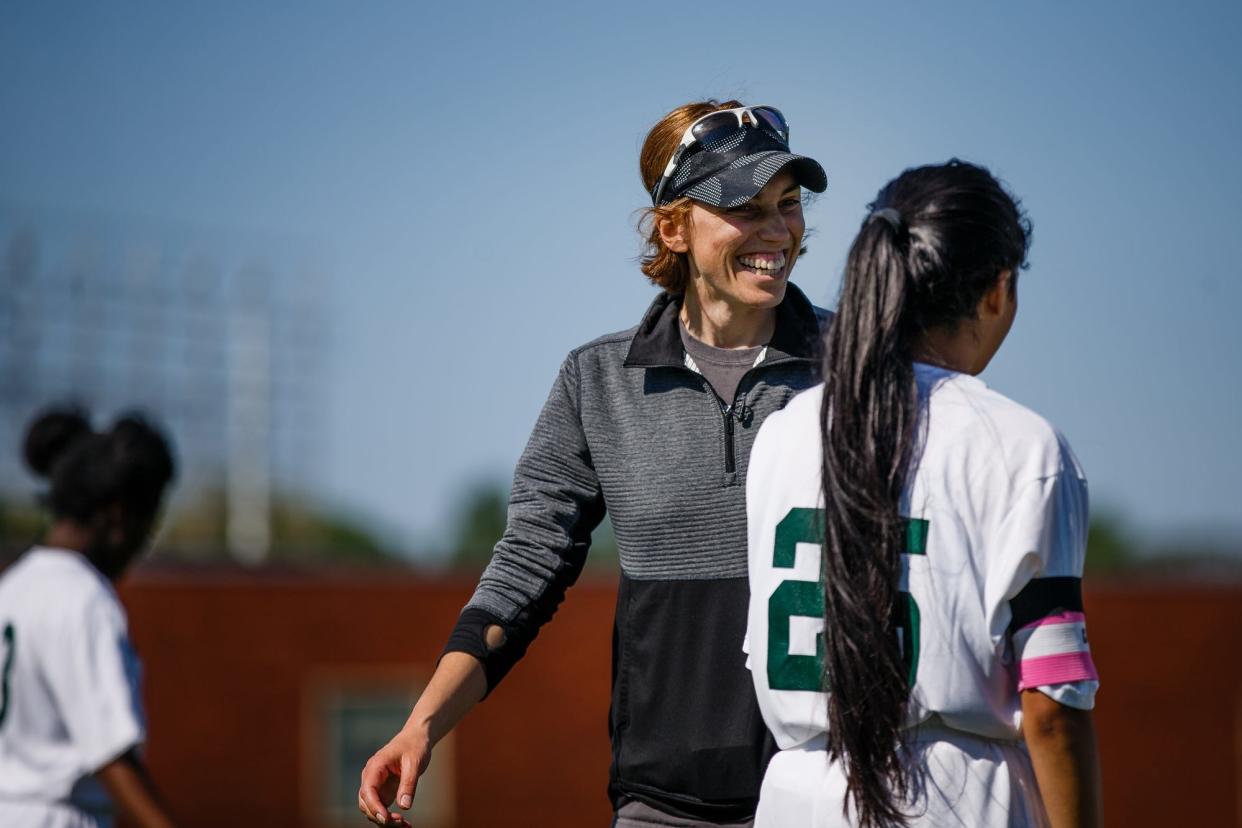 Coach Lisa Grefe, seen here in 2017, has built a family culture within the Des Moines North girls soccer program.