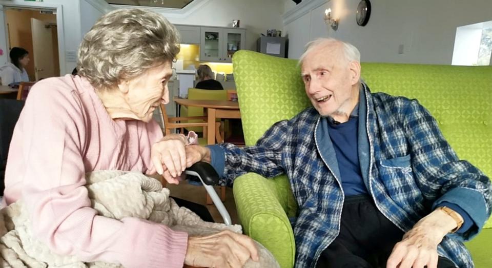 Joan and Frank Howell were reunited in the same care home after five months apart (SWNS)