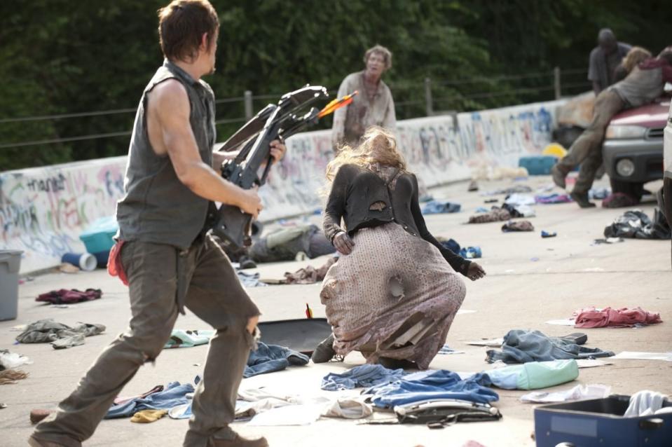 Daryl Dixon fights walkers in one of best walking dead clutch moments. 