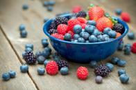 <p>Berries, but specifically blueberries, are packed with nitric oxide, a gas that helps increase blood flow, thus lowering blood pressure. A <a href="https://jandonline.org/article/S2212-2672%2814%2901633-5/abstract" rel="nofollow noopener" target="_blank" data-ylk="slk:March 2015 study;elm:context_link;itc:0;sec:content-canvas" class="link ">March 2015 study</a> by the Academy of Nutrition and Dietetics found that even less than an ounce of blueberries a day can help significantly lower blood pressure.</p><p><strong>Try it: </strong>Add blueberries and other berries to your morning <a href="https://www.prevention.com/food-nutrition/recipes/g25253175/overnight-oats-recipes/" rel="nofollow noopener" target="_blank" data-ylk="slk:oatmeal;elm:context_link;itc:0;sec:content-canvas" class="link ">oatmeal</a> and <a href="https://www.prevention.com/food-nutrition/recipes/g25337982/mason-jar-salad-recipes/" rel="nofollow noopener" target="_blank" data-ylk="slk:salads;elm:context_link;itc:0;sec:content-canvas" class="link ">salads</a> for lunch, or make them your dessert after dinner. Check out these <a href="https://www.prevention.com/food-nutrition/recipes/g22038183/berry-fruit-recipes/" rel="nofollow noopener" target="_blank" data-ylk="slk:creative and delicious ways to eat more berries;elm:context_link;itc:0;sec:content-canvas" class="link ">creative and delicious ways to eat more berries</a>.<br></p>