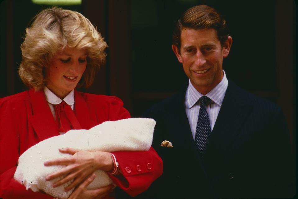 <span><span>Prince Charles and Princess Diana with newly born <span class="caas-xray-inline-tooltip"><span class="caas-xray-inline caas-xray-entity caas-xray-pill rapid-nonanchor-lt" data-entity-id="Prince_Harry,_Duke_of_Sussex" data-ylk="cid:Prince_Harry,_Duke_of_Sussex;pos:5;elmt:wiki;sec:pill-inline-entity;elm:pill-inline-text;itc:1;cat:Royalty;" tabindex="0" aria-haspopup="dialog"><a href="https://search.yahoo.com/search?p=Prince%20Harry,%20Duke%20of%20Sussex" data-i13n="cid:Prince_Harry,_Duke_of_Sussex;pos:5;elmt:wiki;sec:pill-inline-entity;elm:pill-inline-text;itc:1;cat:Royalty;" tabindex="-1" data-ylk="slk:Prince Harry;cid:Prince_Harry,_Duke_of_Sussex;pos:5;elmt:wiki;sec:pill-inline-entity;elm:pill-inline-text;itc:1;cat:Royalty;" class="link ">Prince Harry</a></span></span> </span><span>NJ/Shutterstock</span></span>