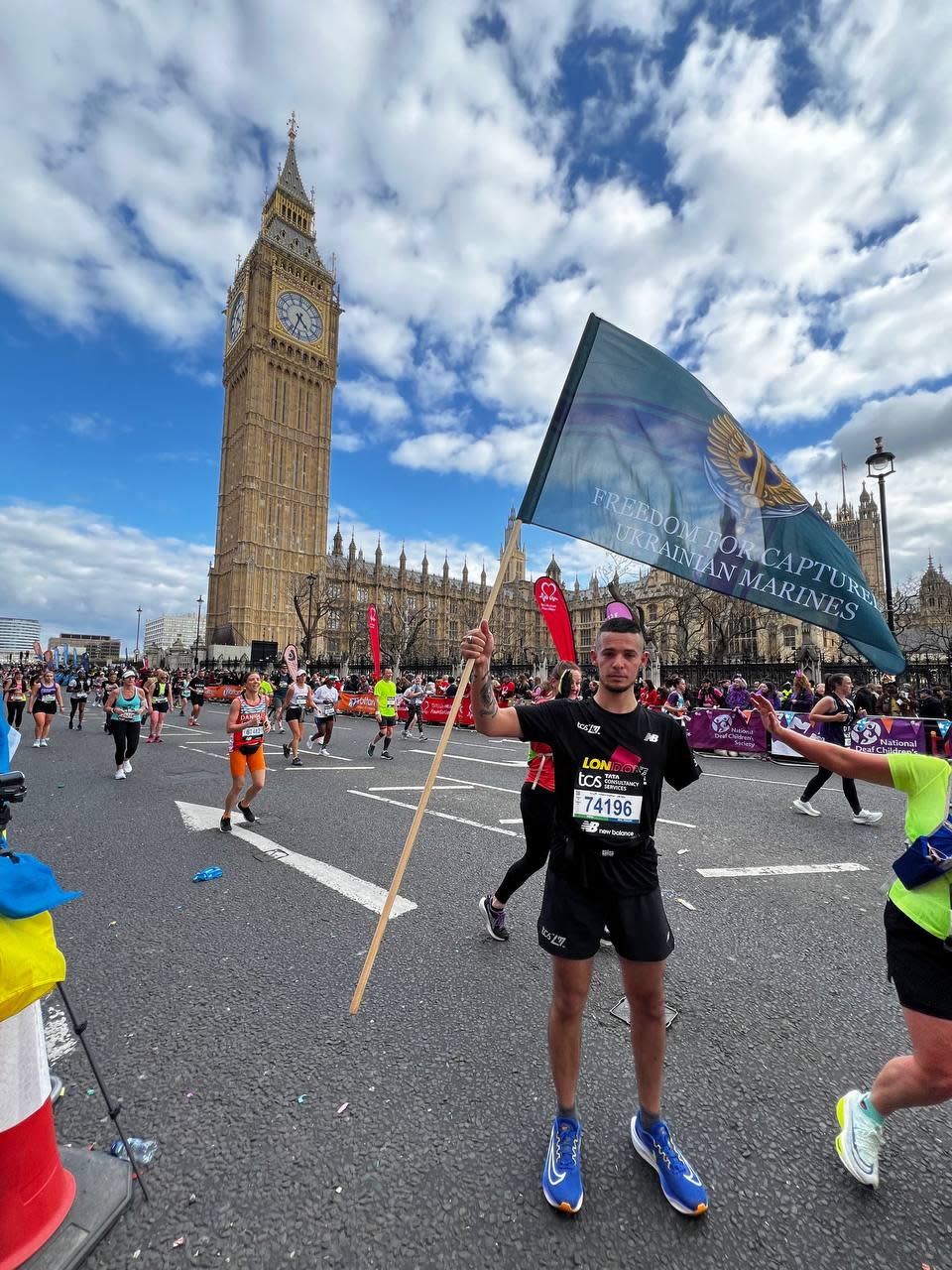 Heorhii Roshka at the London Marathon 