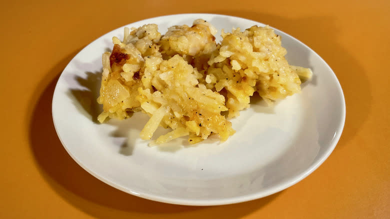 hashbrown casserole on plate